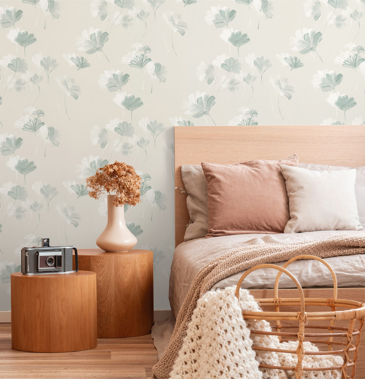 Papier peint Feuilles Ginkgo Craie céladon - Poésie de Lutèce | Réf. LTC-51253804