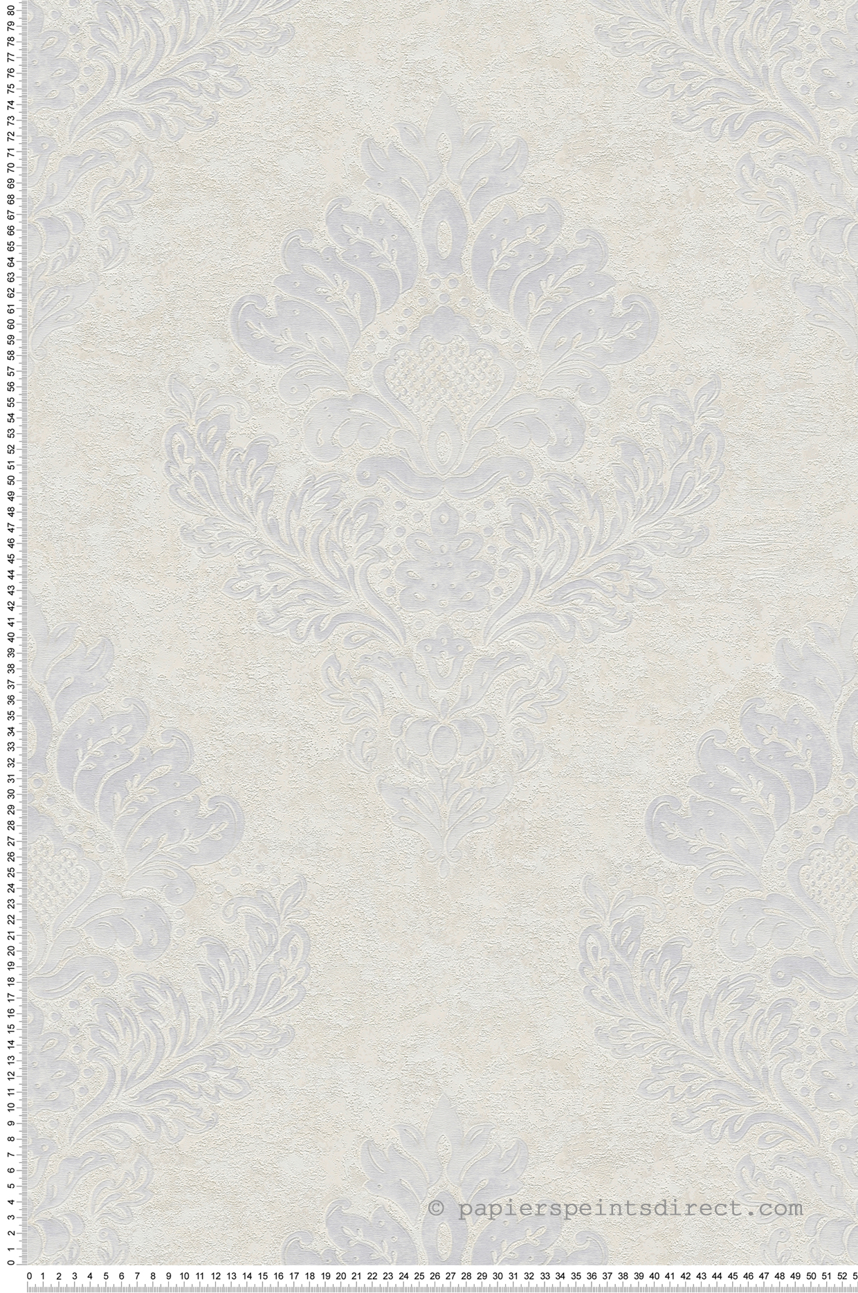 Papier peint Baroque Damasse blanc nacré - Metropolitan Stories 2 d'AS Création | Réf. SP15539