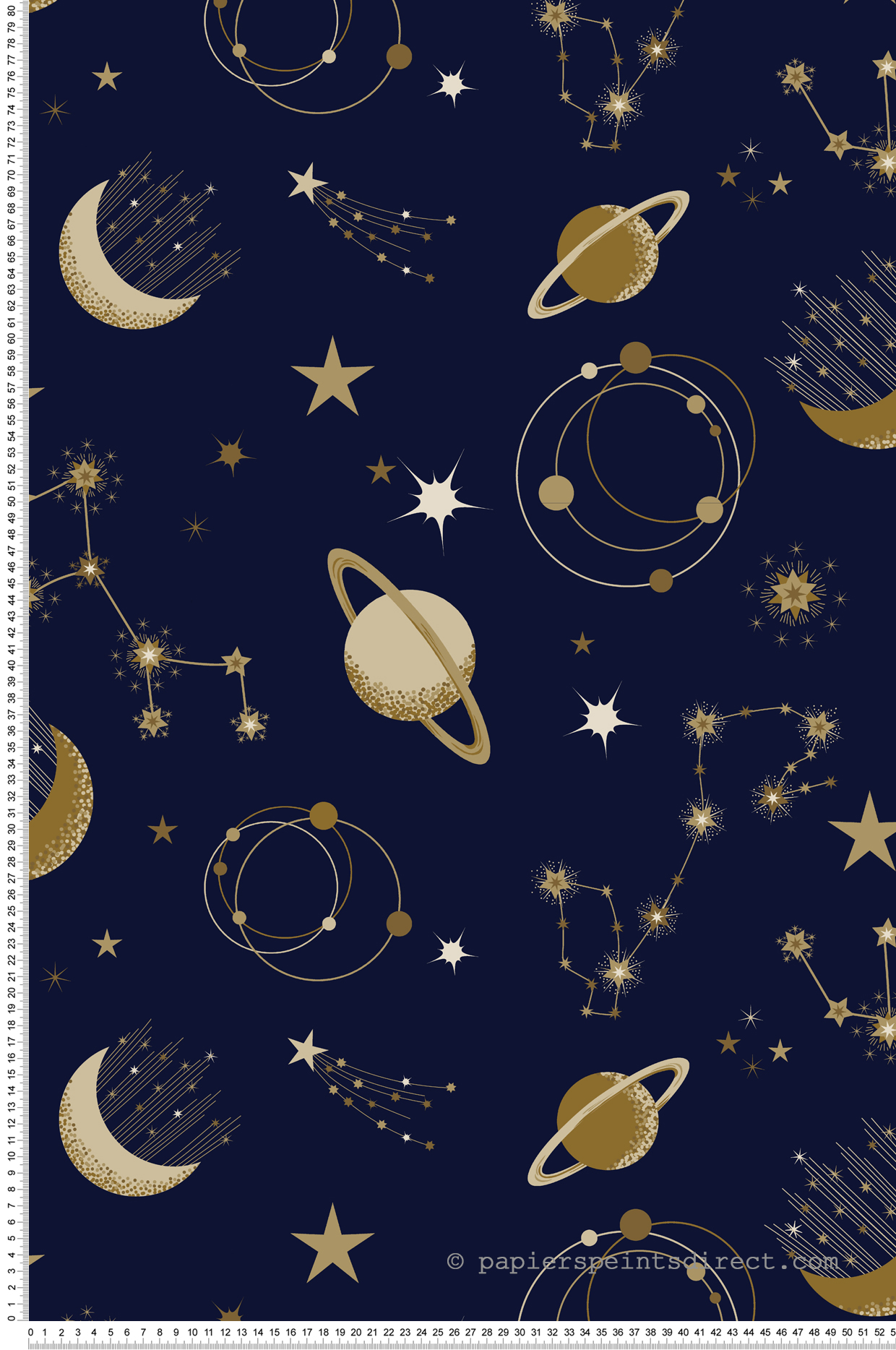 Papier peint Planète Astre bleu marine doré - Les Aventures de Lutèce | Réf. LTC-36240902