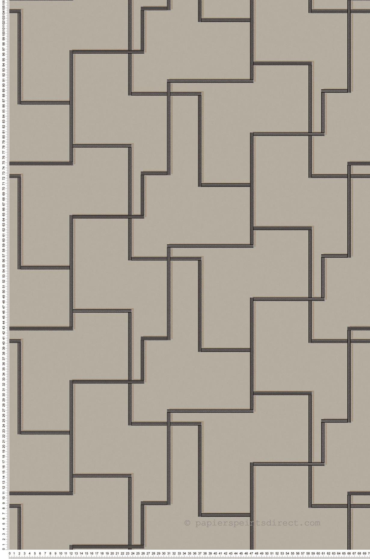 Papier peint Trait Graphique Christo taupe argenté - Folies de Masureel | Réf. MAS-FOL203