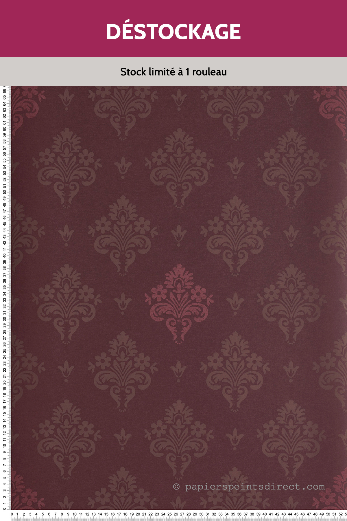 Papier peint Destockage - Baroque Médaillons Aubergine - Belle Epoque (Montecolino)