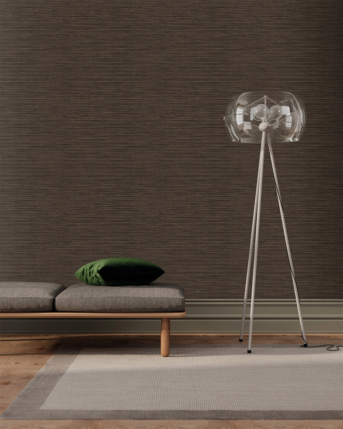 Papier peint Tissage Linéaire Horizontal marron gris - Atacama de Montecolino | Réf. MC-IM28042