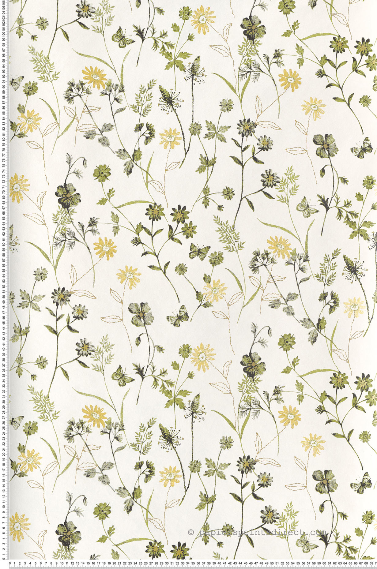 Papier peint Fleurs Elysium vert irisé - Amazone de Masureel | Réf. MAS-ZON103