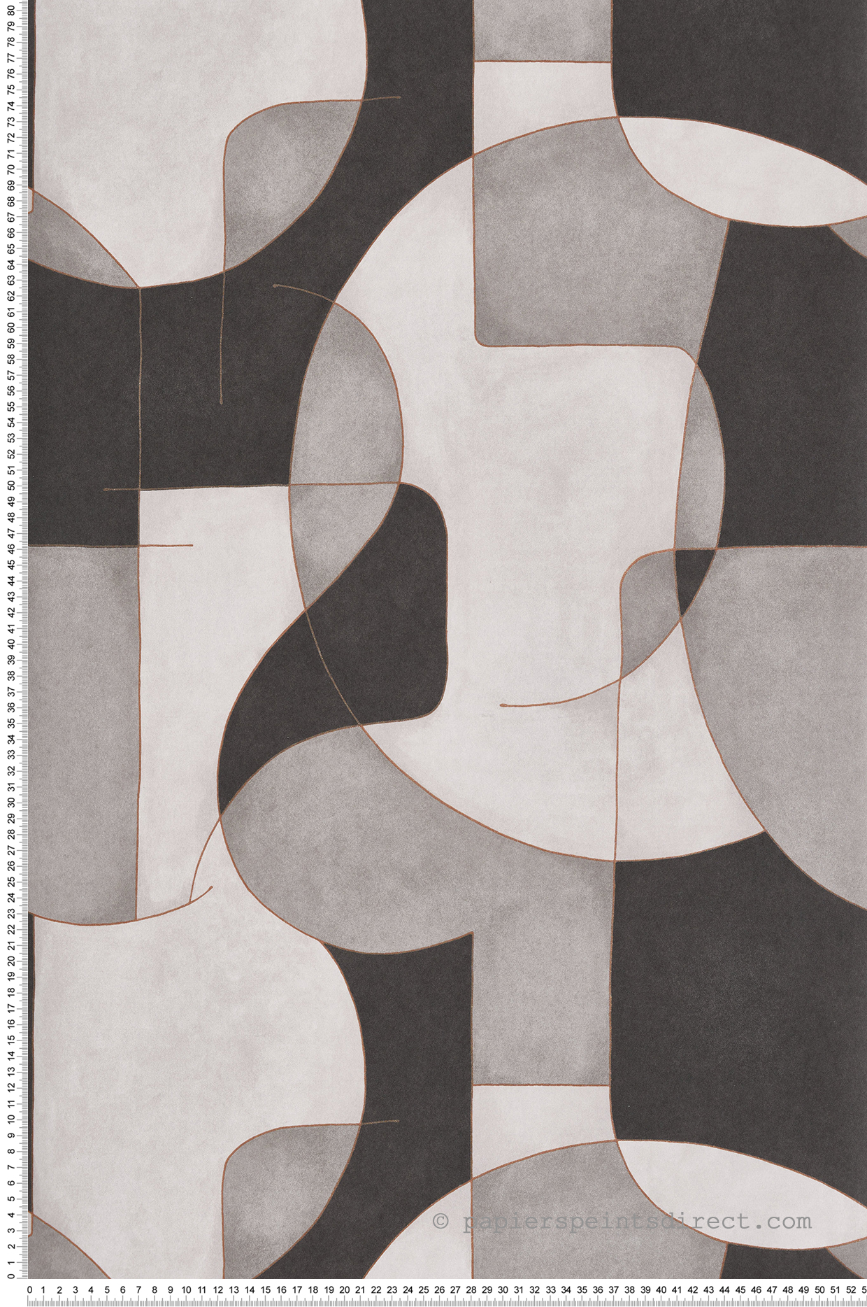 Papier peint Géométrique Art noir et cuivré - Gallery de Casadéco | Réf. GLRY86099109