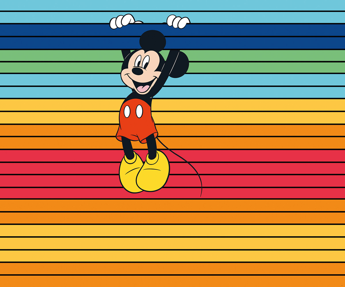 Papier peint panoramique Arc en Ciel Mickey Disney Magic Rainbow - Papier peint Komar Into Wonderland