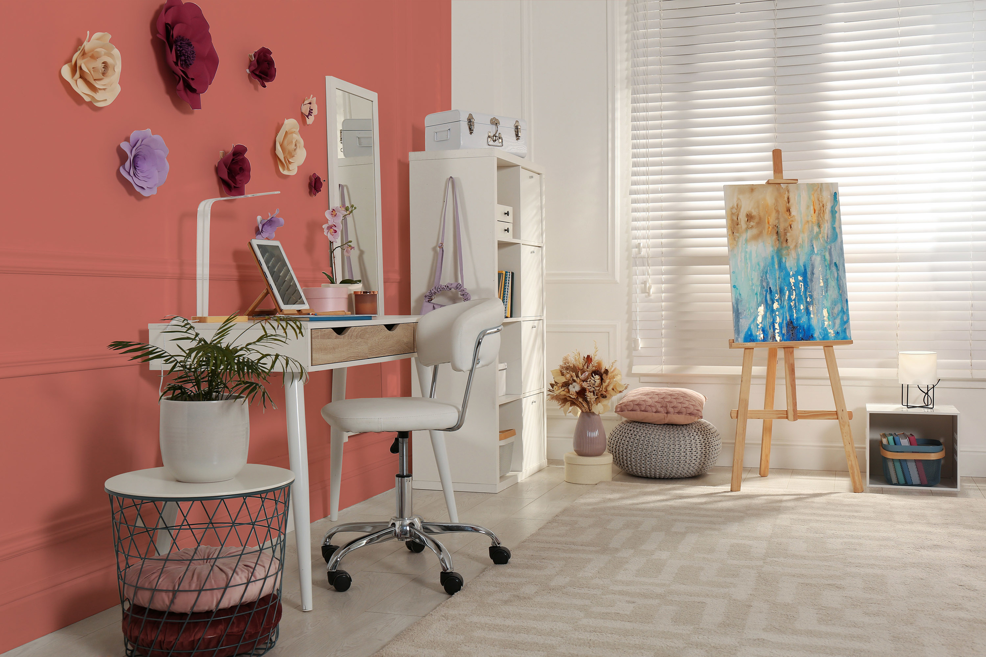 Image d'un pot de 1 litre de peinture Puro rose peachy pink  - c2029