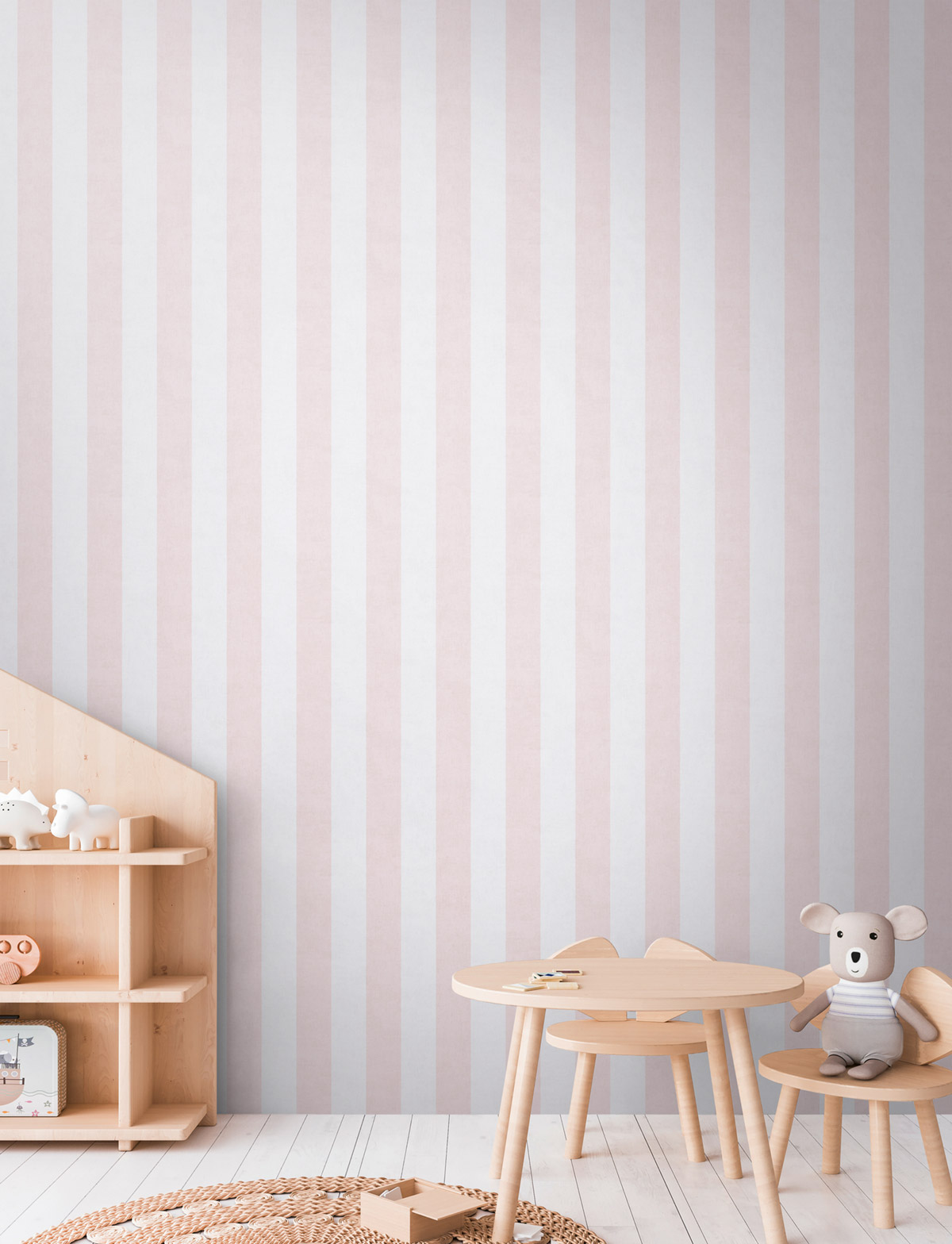 Papier peint Rayure Patiné rose pâle - Lilly & Luis d'A.S. Création | Réf. AS-770782