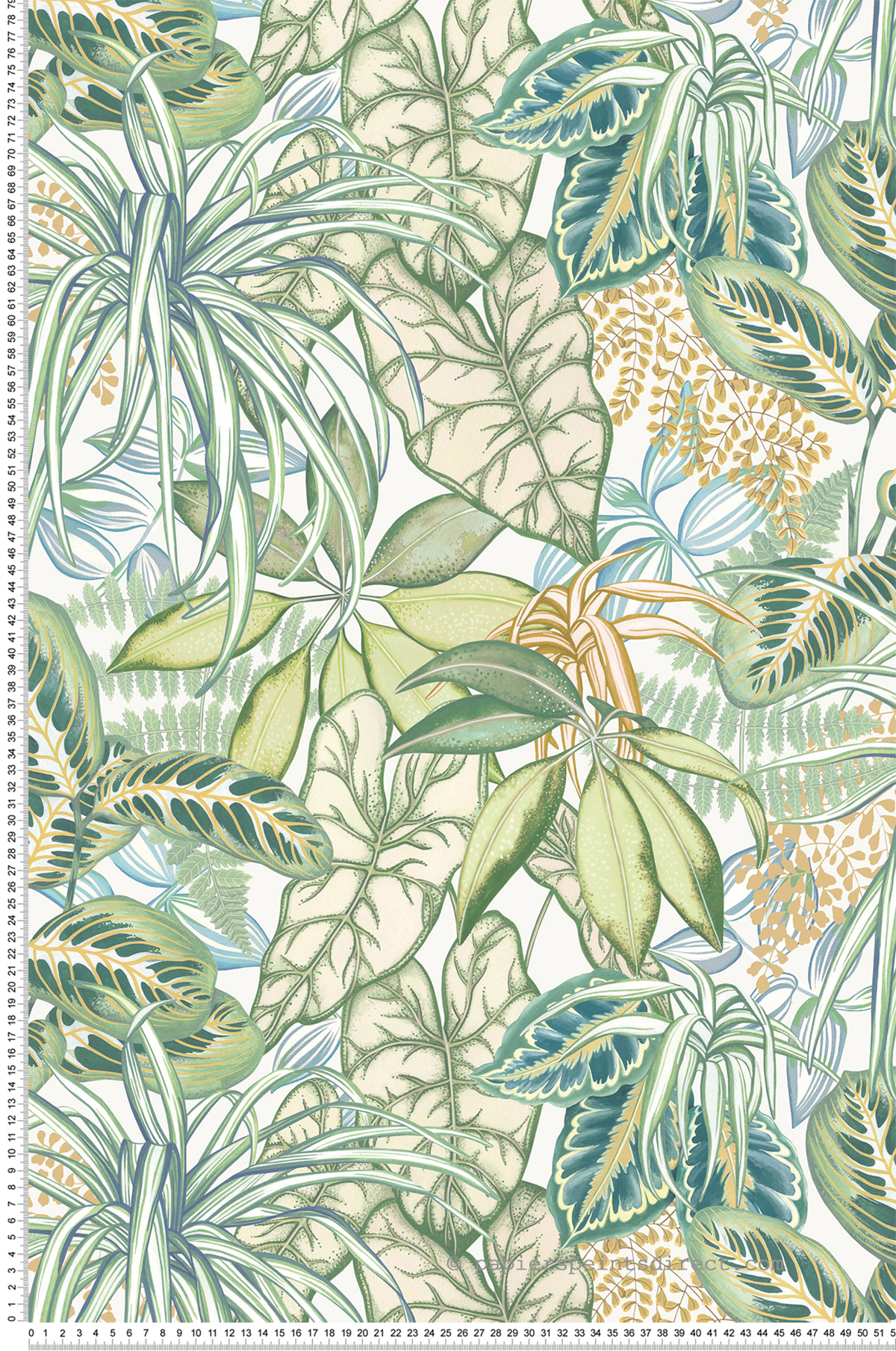 Papier peint Feuillage Jungle Hothouse vert - Ananda d'Osborne & Little | Réf. OSB-W8032-02