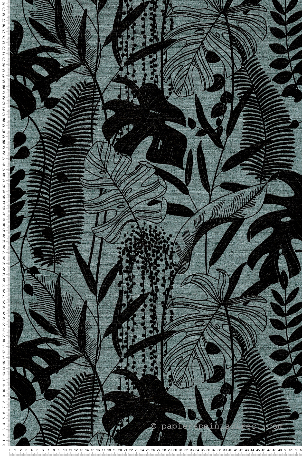 Papier peint Nature Palm Leaves vert canard - Cuba 2 d'A.S. Création | Réf. AS-791644