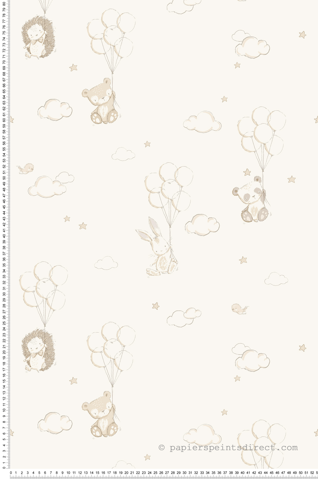 Papier peint Ballons Animaux beige - Imagine de Lutèce | Réf. LTC-DL27556