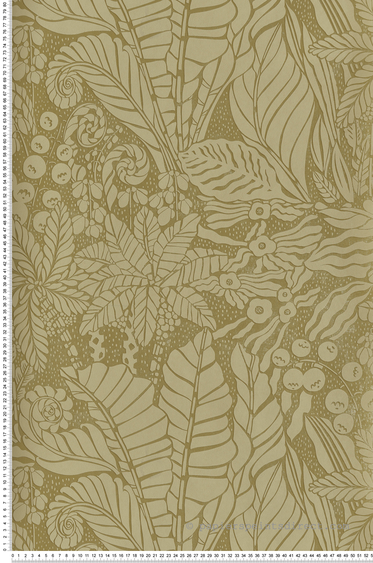 Papier peint Feuillage Madita vert olive métallisé - Mysa de Masureel | Réf. MAS-YSA102