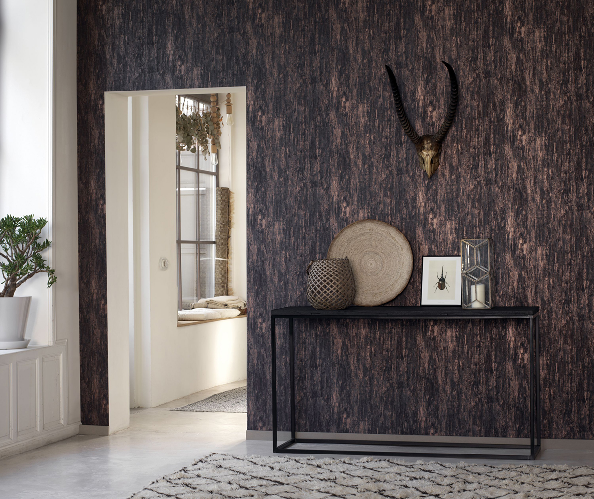 Papier peint Bois Ohio marron doré - Kyoto de Casadéco | Réf. KYTO81681422