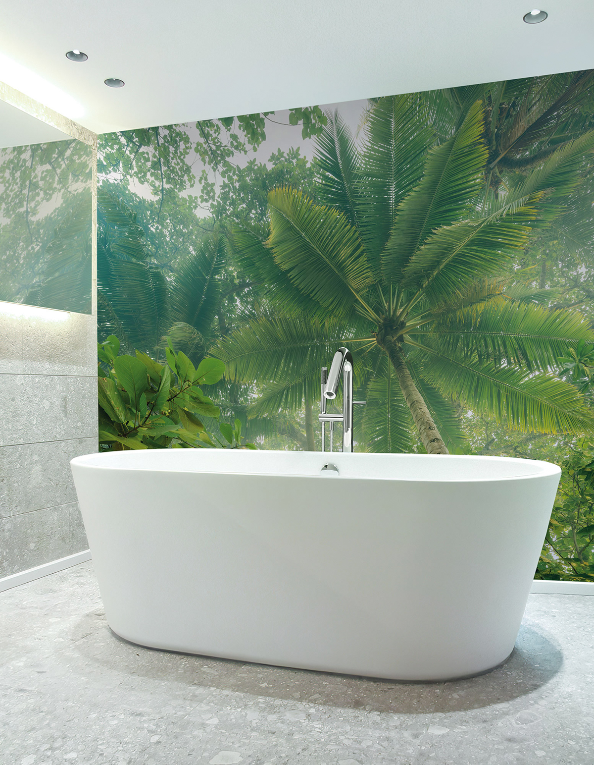 Papier peint panoramique Palmier Climber Canopy vert - Papier Peint Komar Infinity 2