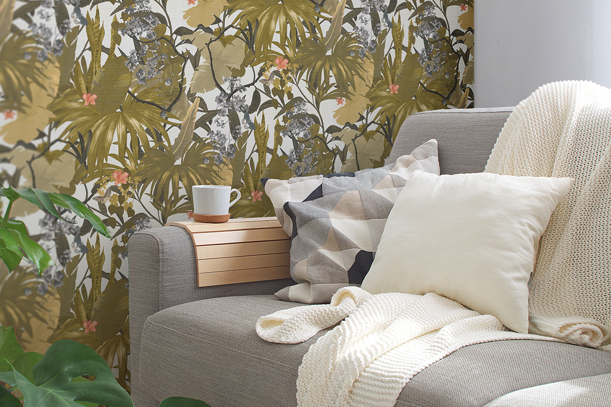 Papier peint Tropical et Papillon blanc - Desert Lodge de Livingwalls | Réf. 38522-4