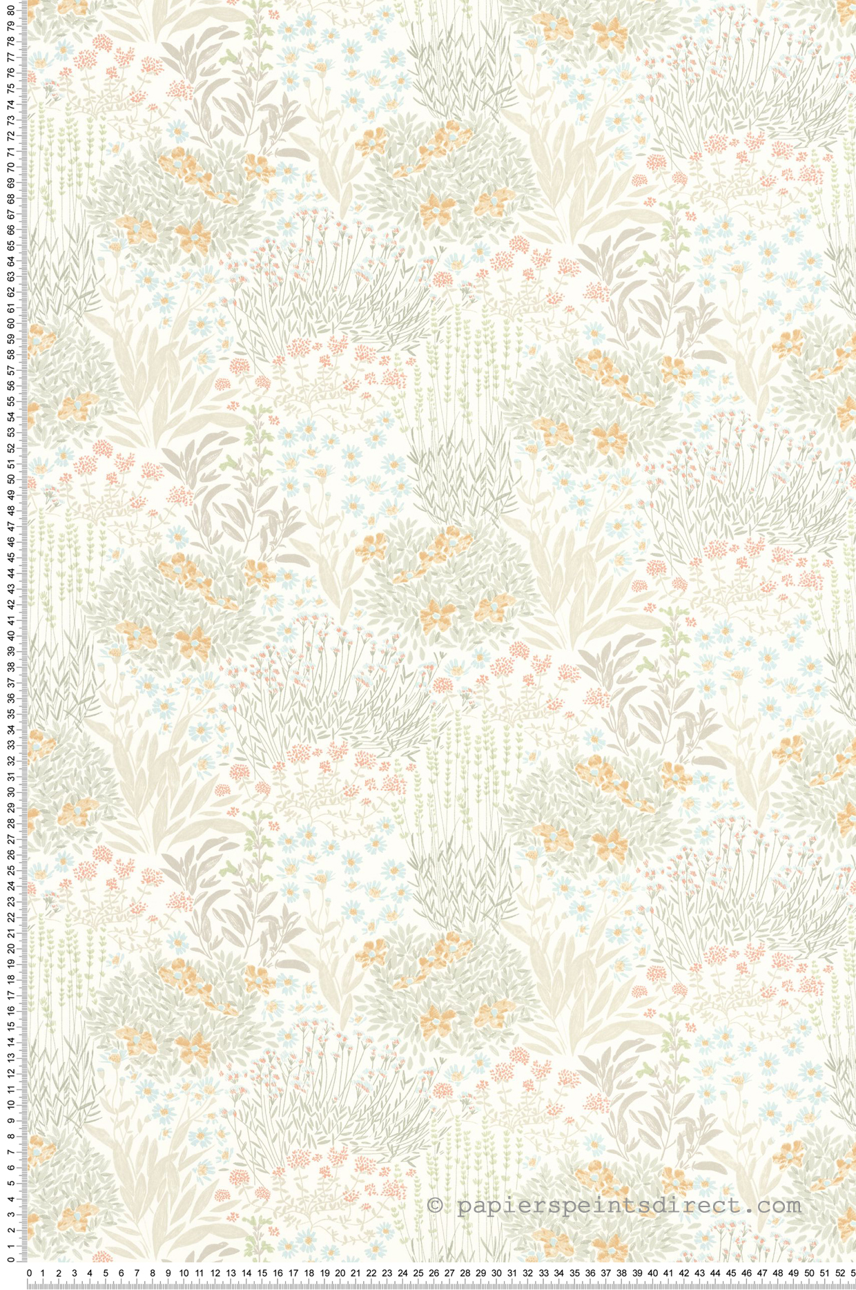 Papier peint Dessin Fleur Feuille vert amande - Once Upon A Time de Casadéco | Réf. OUAT88307403