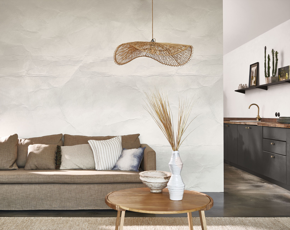 Papier peint panoramique Papier Froissé à L'Horizon M craie 212X280 - Papercraft de Casadéco | Réf. PAPC89689103