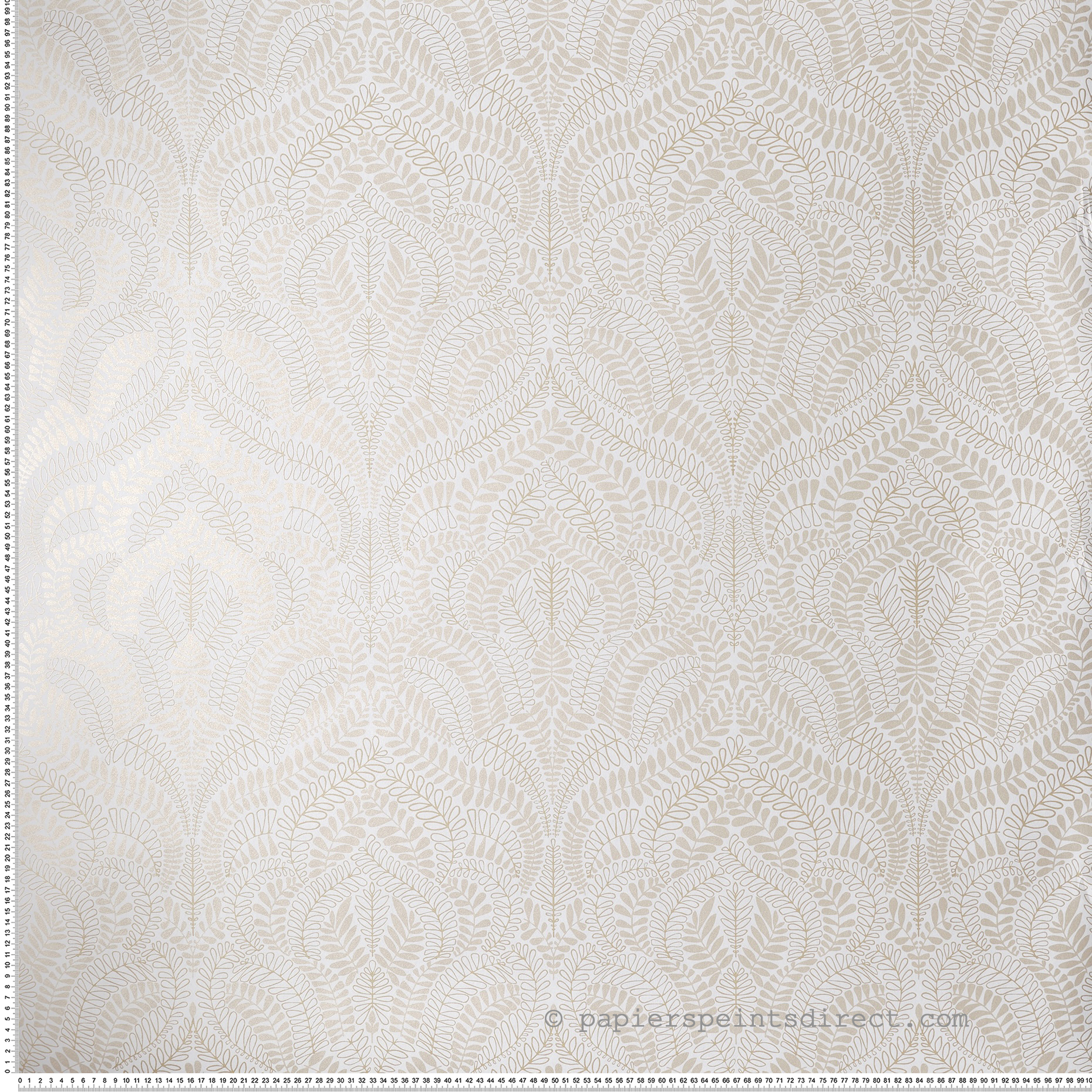 Papier peint Feuillage Végétal Felix ivoire doré - Isadora de Casamance | Réf. CAS-75821018
