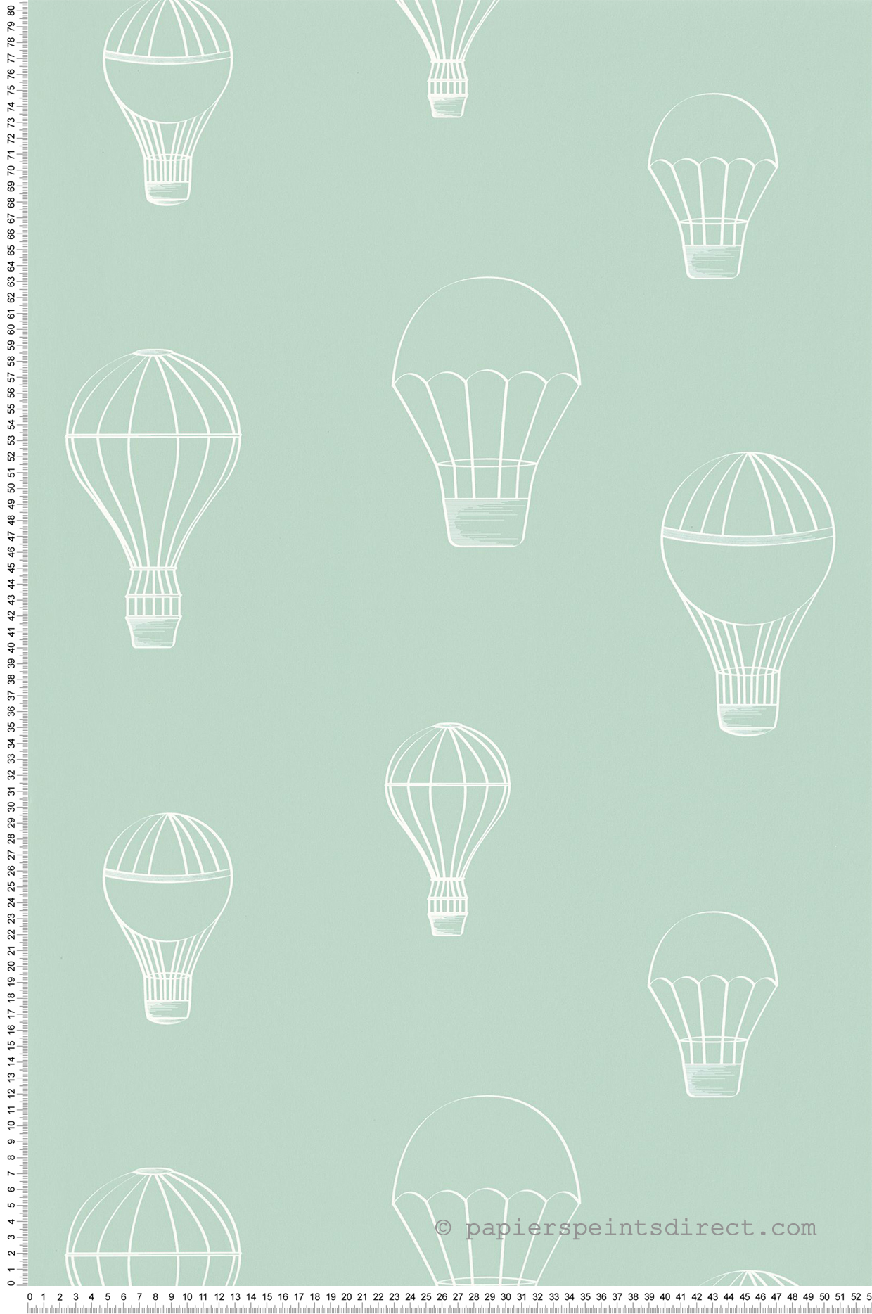 Papier peint Montgolfière Voyager menthe - Autour du Monde de Casélio | Réf. ADM103467078
