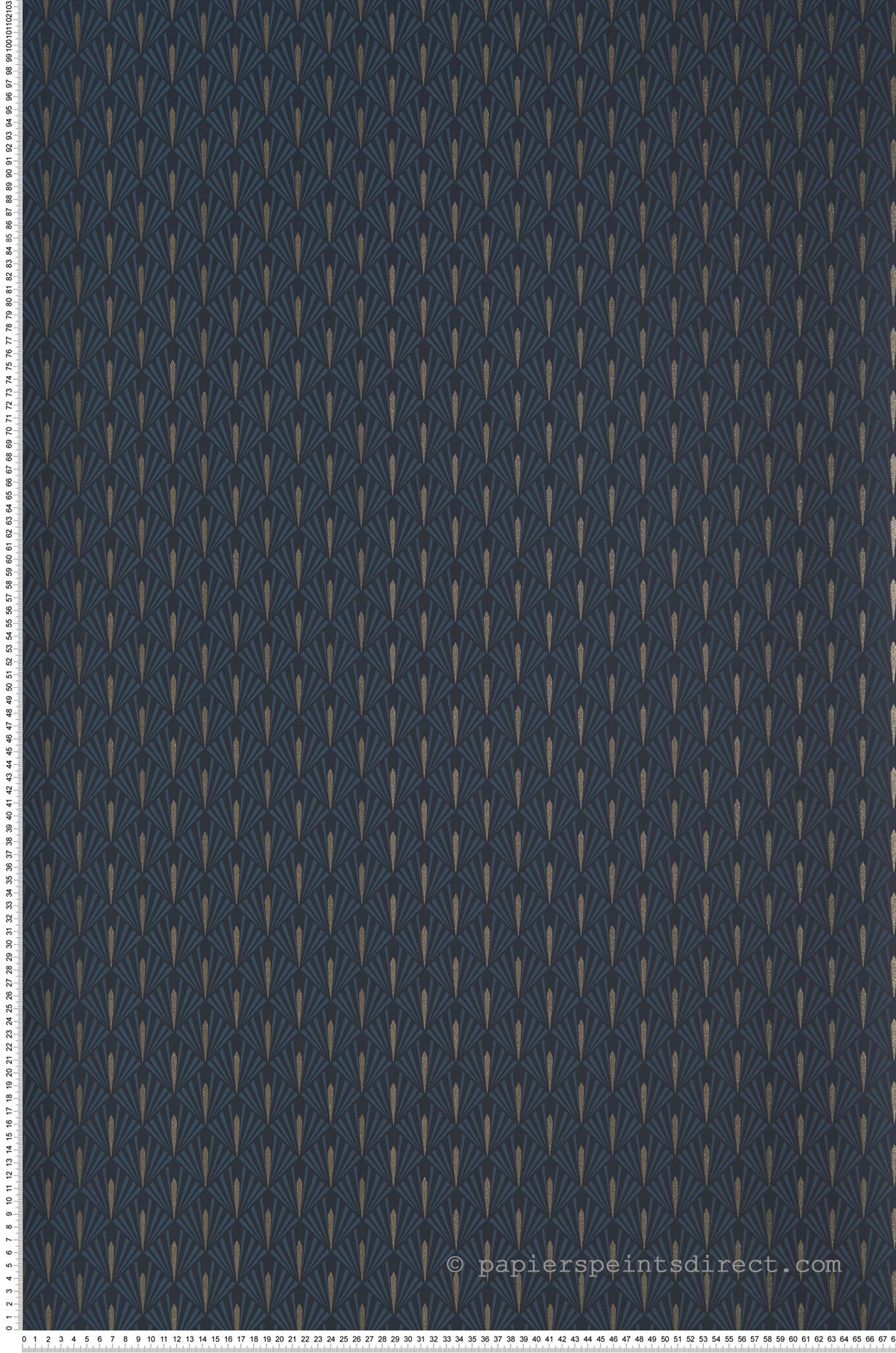 Papier peint Art Déco Stein bleu marine - Delta de Casamance | Réf. CAS-B73920742