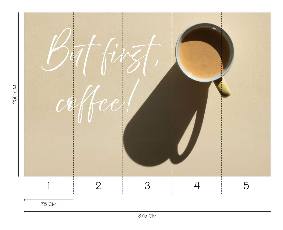 Papier peint panoramique Tasse de Café beige - Wall Love d'A.S. Création REGLE | Réf. DD129610