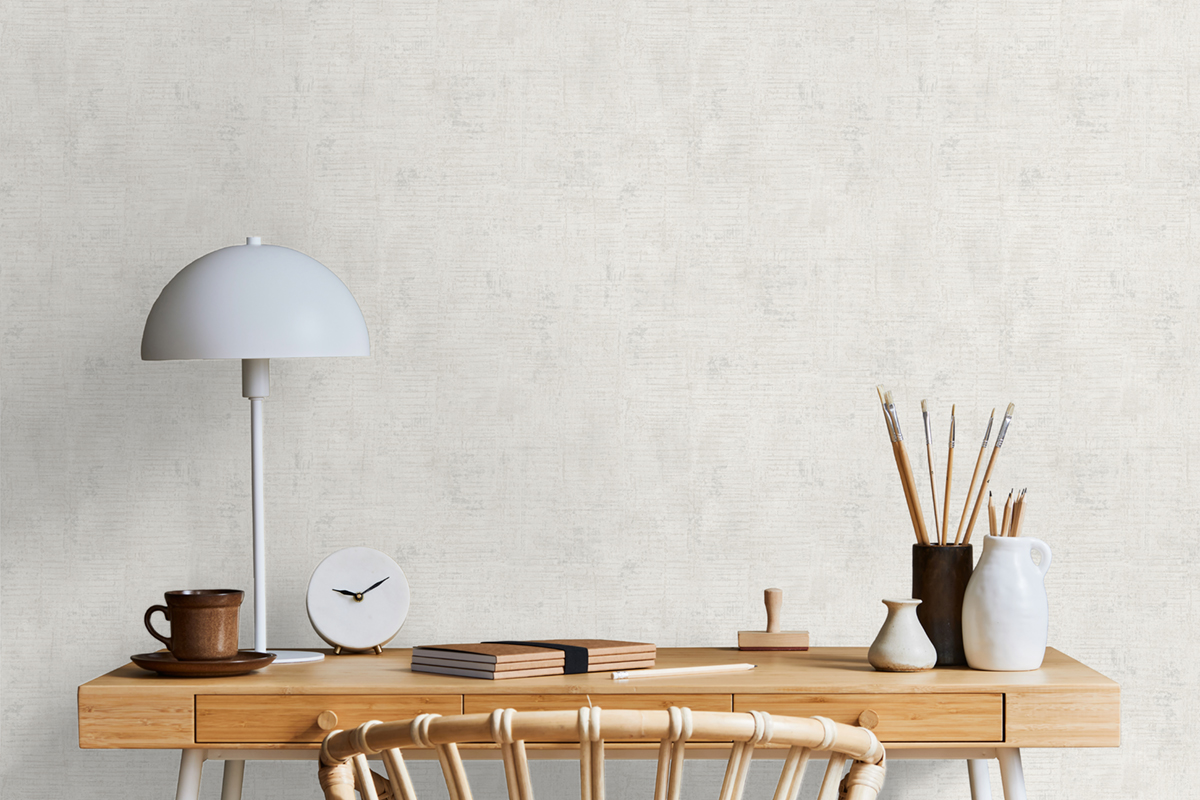 Papier Peint Béton Trait Horizontal gris perle - Nomade d'Ugépa | Réf. UGP-M32807