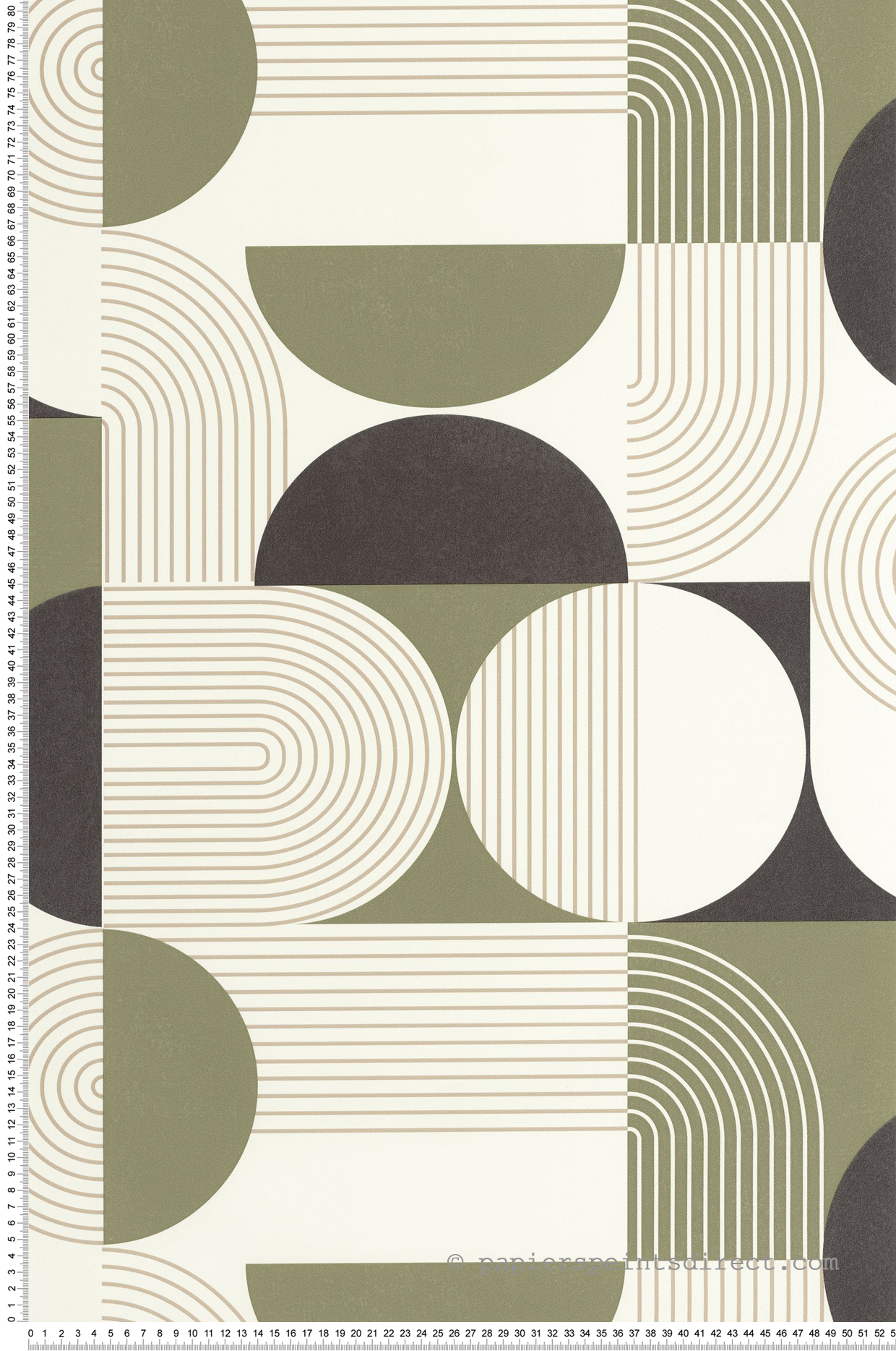 Papier peint Graphique Amplitude vert kaki - Graphic de Casélio | Réf. GPC105500722