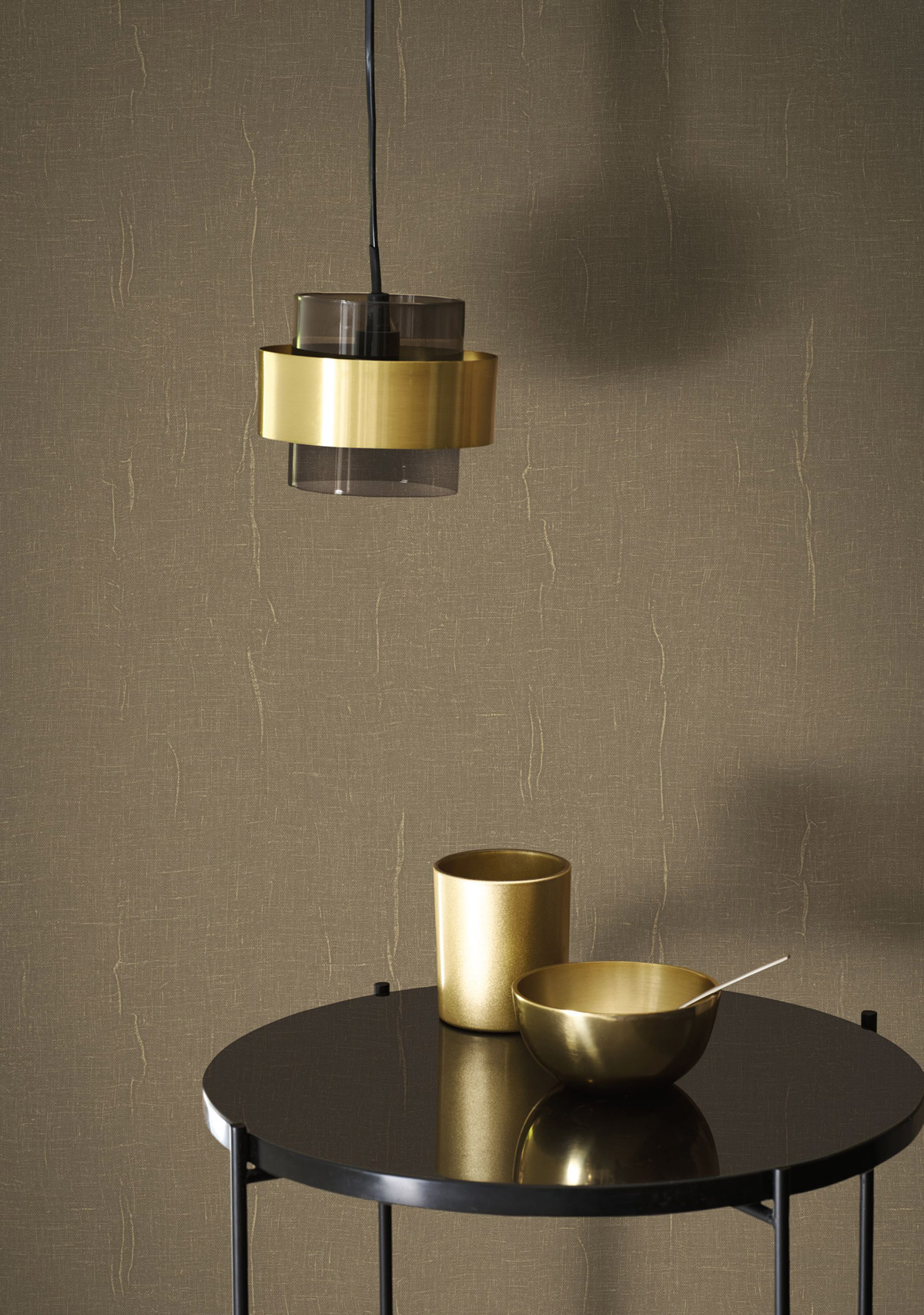 Papier peint Uni Etamine brun chanvre irisé - Etamine de Casadéco | Réf. ETAM200252727