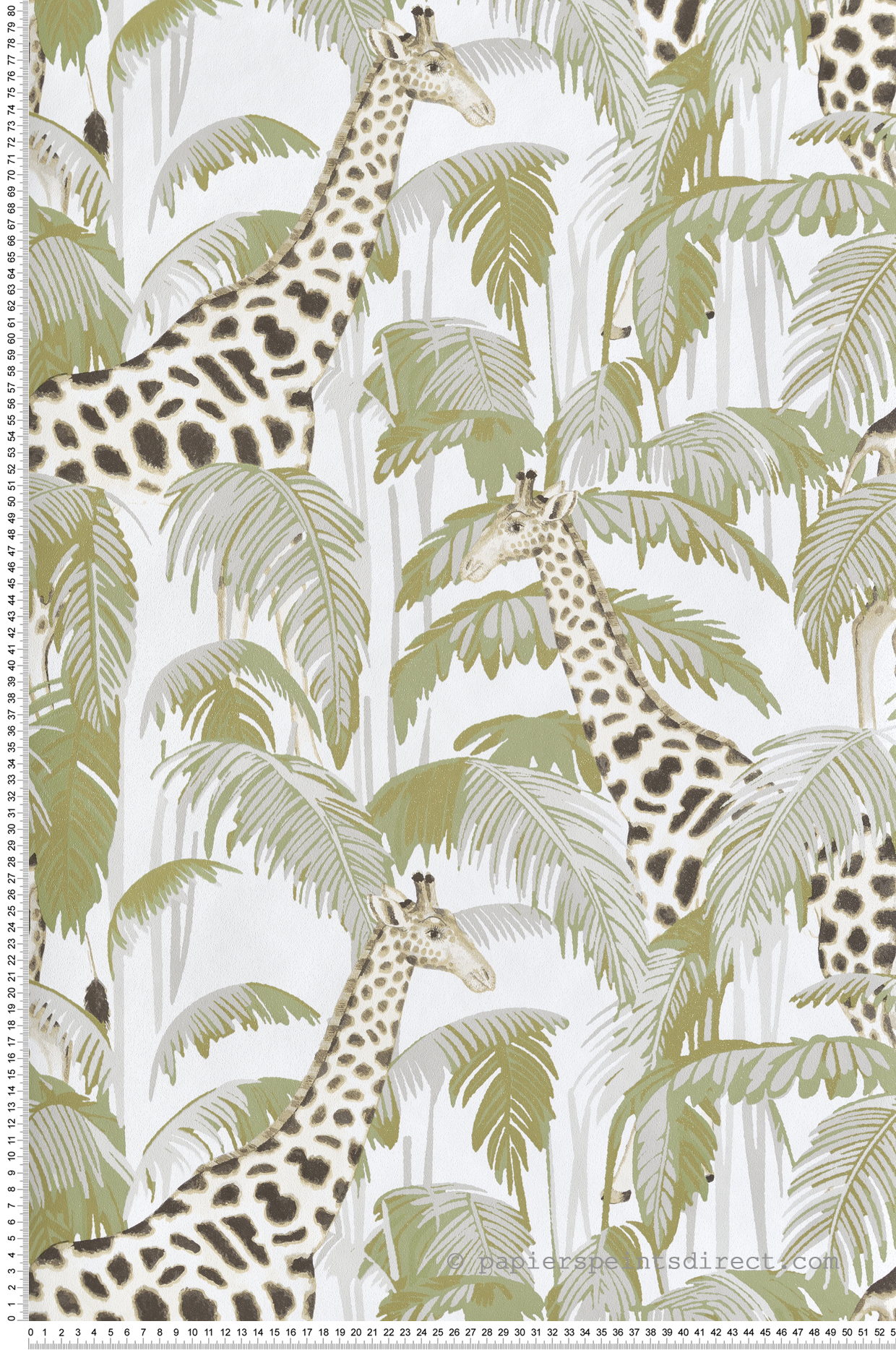 Papier peint Jungle Girafe vert doré - Maison Paradis de Lutèce | Réf. LTC-MP15527