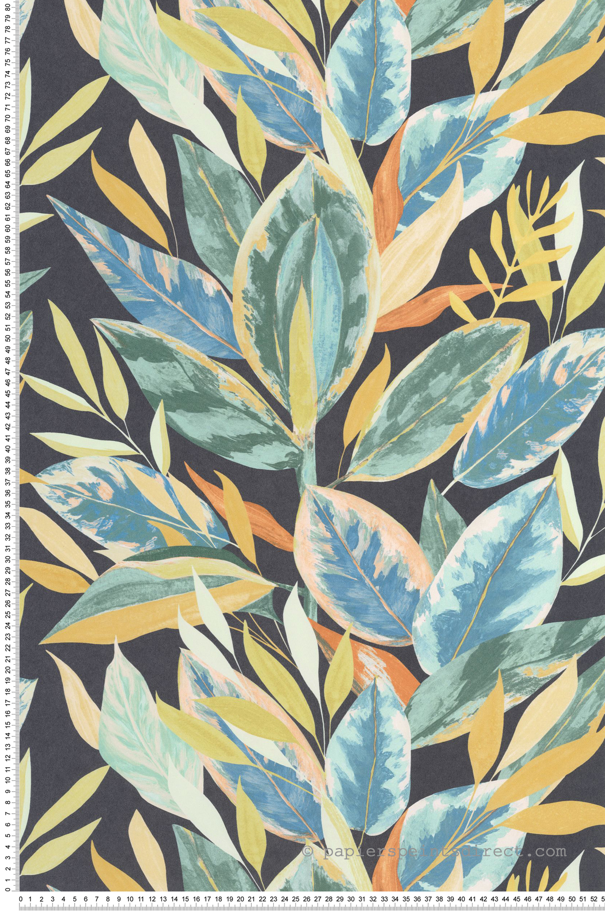 Papier peint Ficus Feuille bleu - Rio de Casadéco | Réf. RIOC201816641