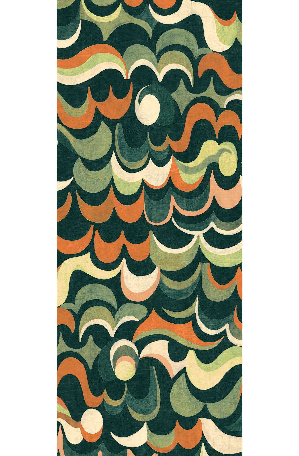 Papier peint panoramique Rétro Abstrait Cheviot vert - B H260 - Rhapsody de Masureel | Réf. MAS-DGRHA1042-260