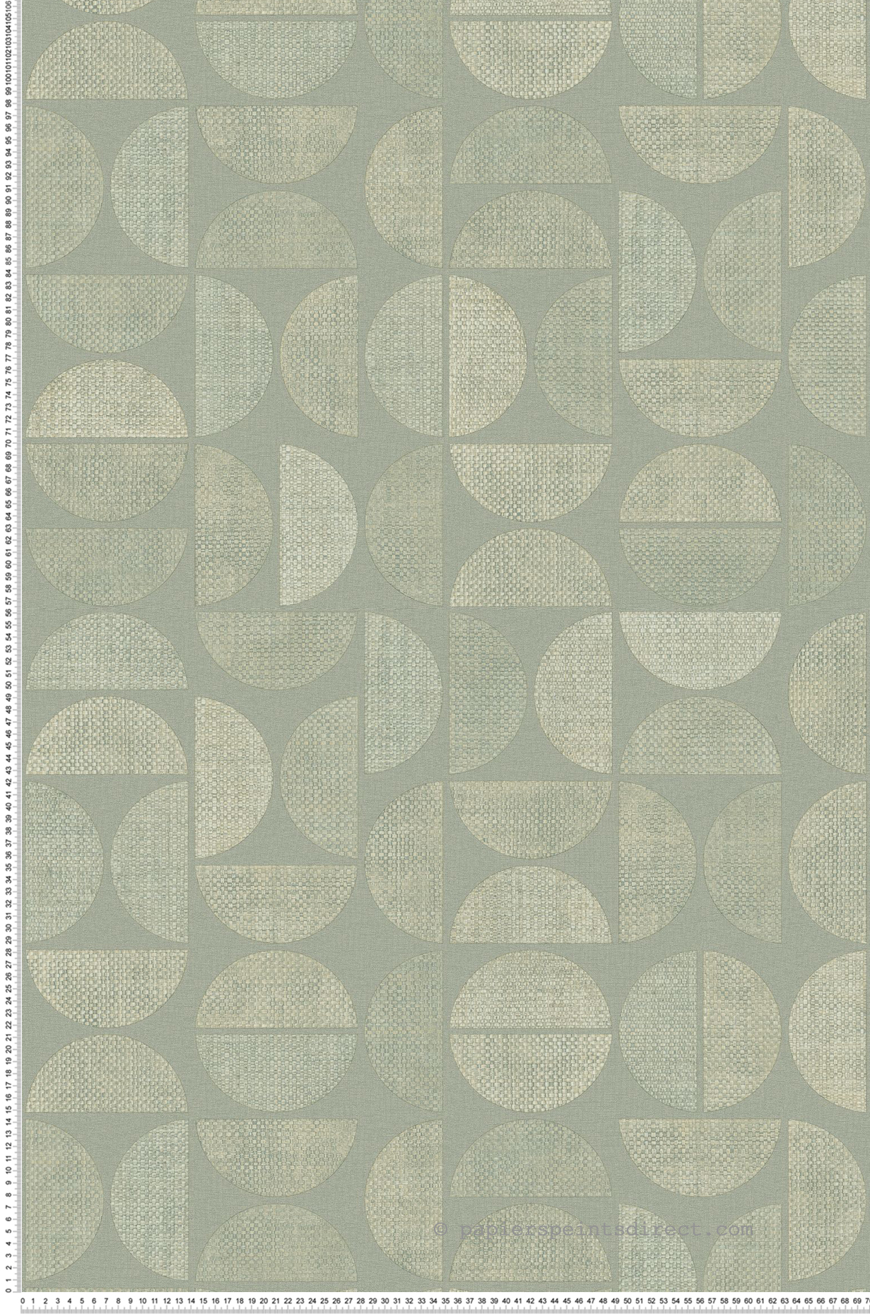 Papier peint Rond Graphique Dualis vert céladon - Nature sur Mesure de Casamance | Réf. CAS-76881120