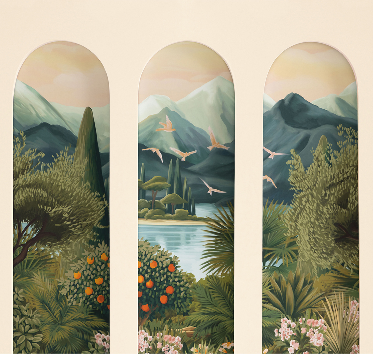 Papier peint panoramique Paysage Naturel Arche vert S 265X250 - Reliefs de Casélio | Réf. RLF106327237