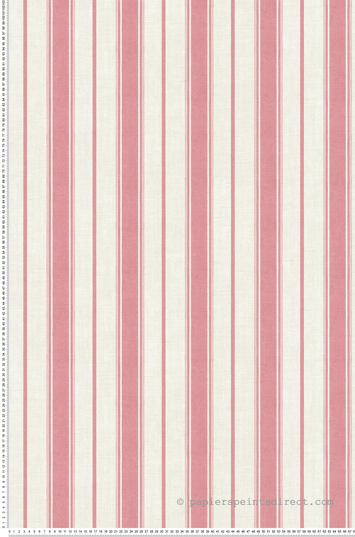 Papier peint Rayure Classique Eliott rose écru - French Country d'Initiales | Réf. INI-FC61501