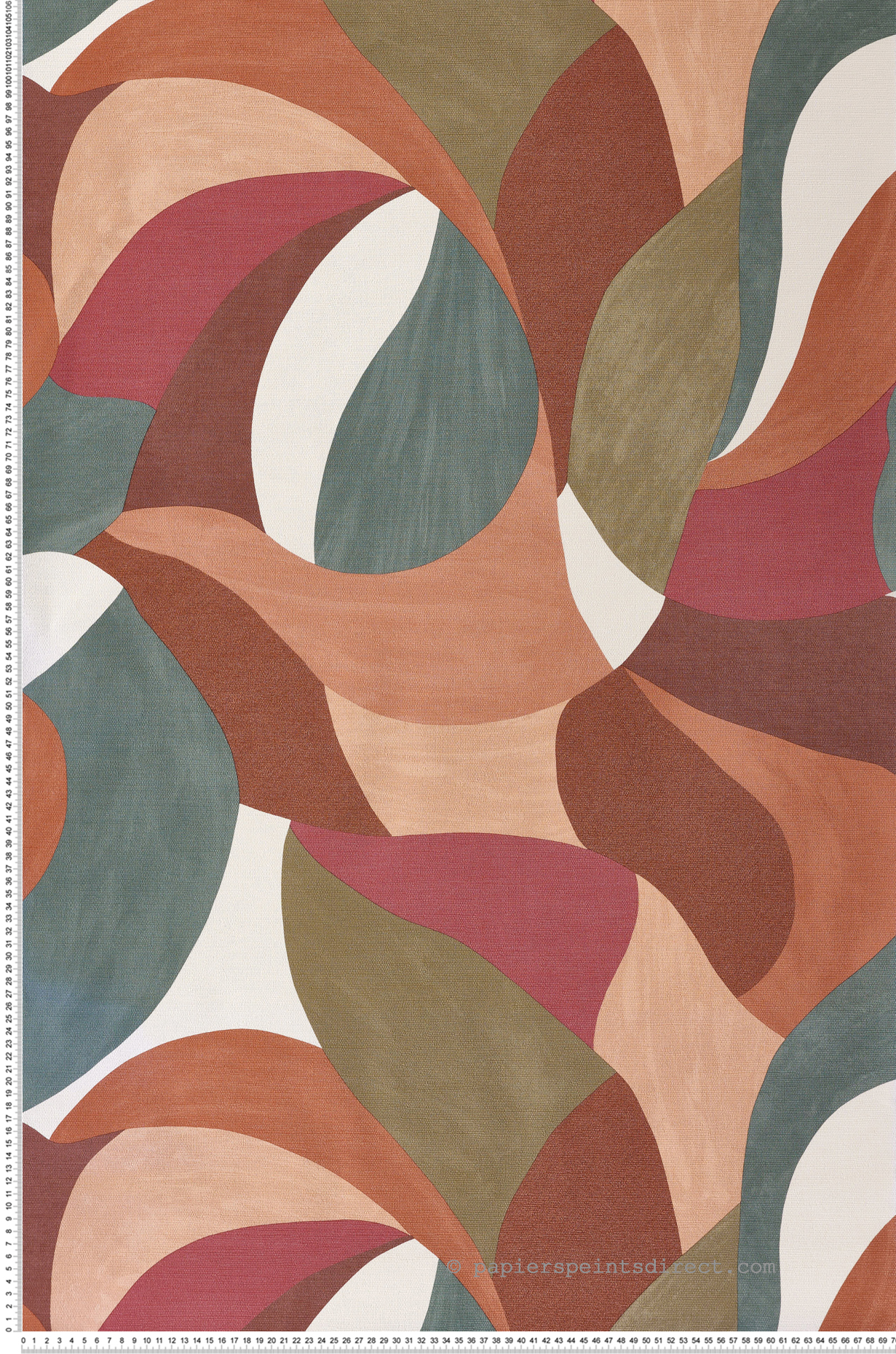 Papier peint Formes Contemporain Mandorla multicouleurs - Terra Rossa de Casamance | Réf. CAS-76200304