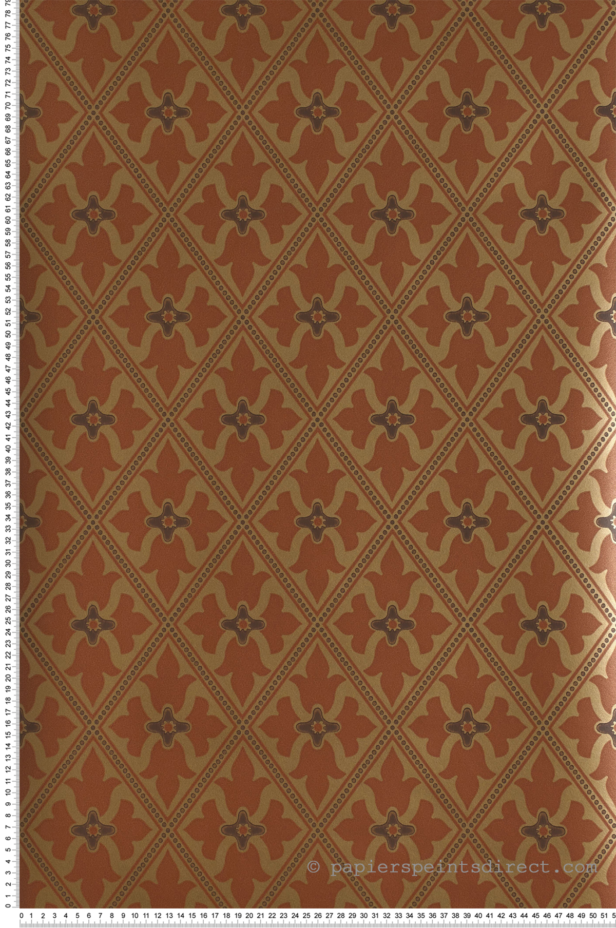 Bayham Abbey brique - Papier peint London Wallpapers IV de Little Greene