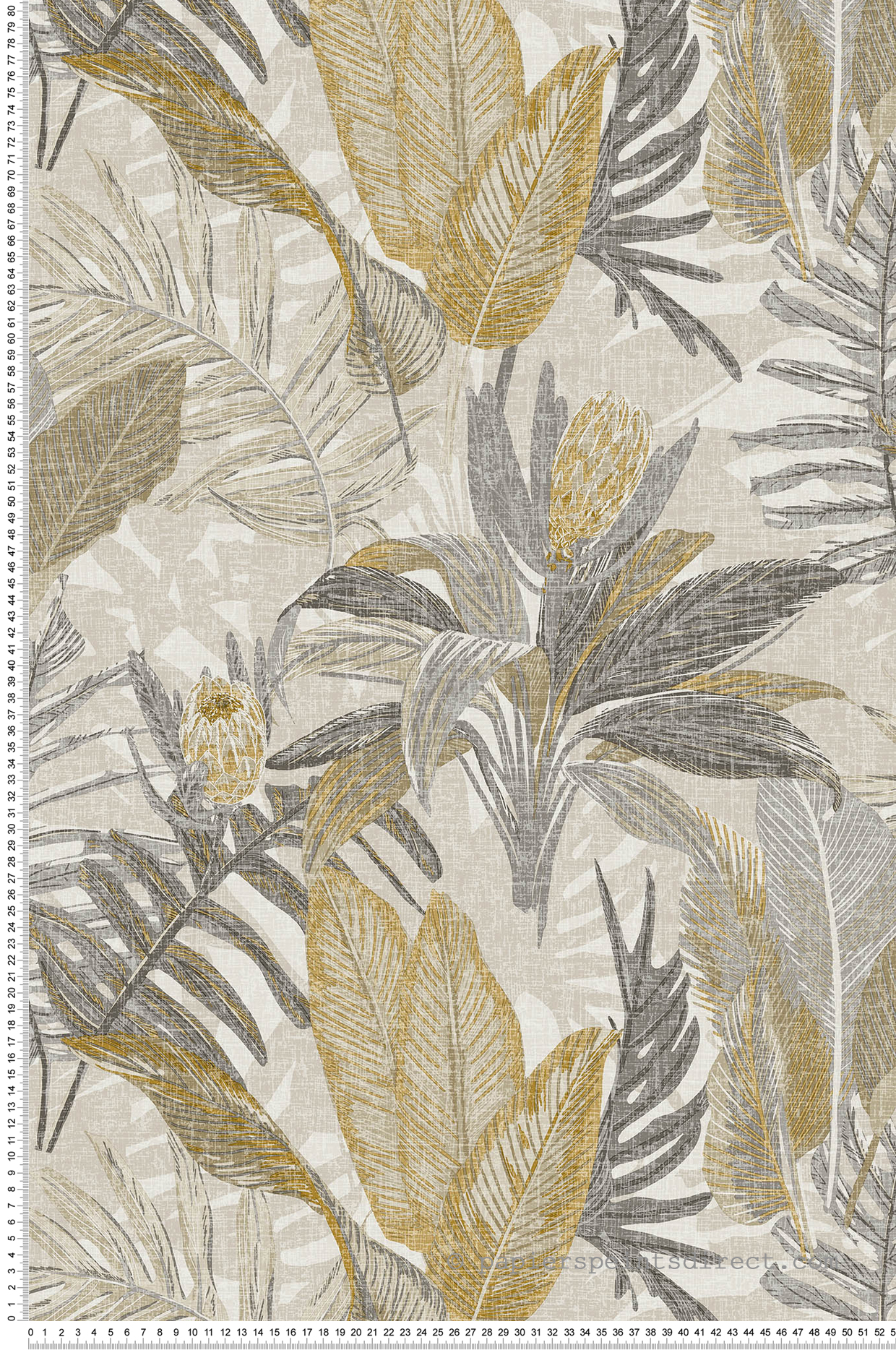 Papier peint Feuille Protéa ocre gris - Fidji de Lutèce | Réf. LTC-8505-2