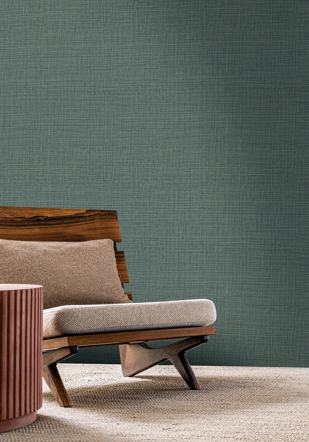 Papier peint Uni Tissé Sierra émeraude - Palmadora de Casamance | Réf. CAS-76703466