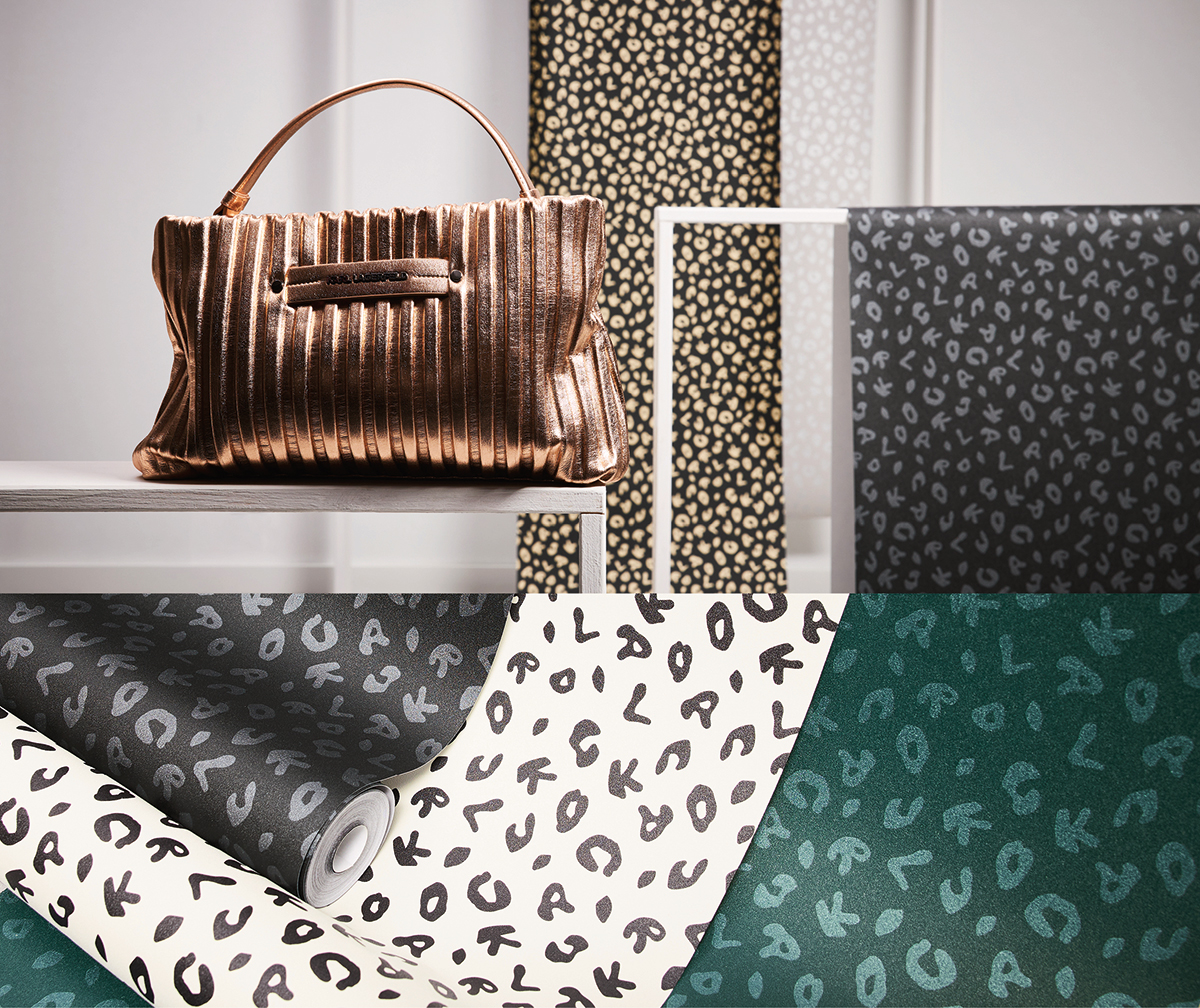 Papier peint Léopard Anna noir et doré - Karl Lagerfeld de Montecolino AMB | Réf. MC-37856-4