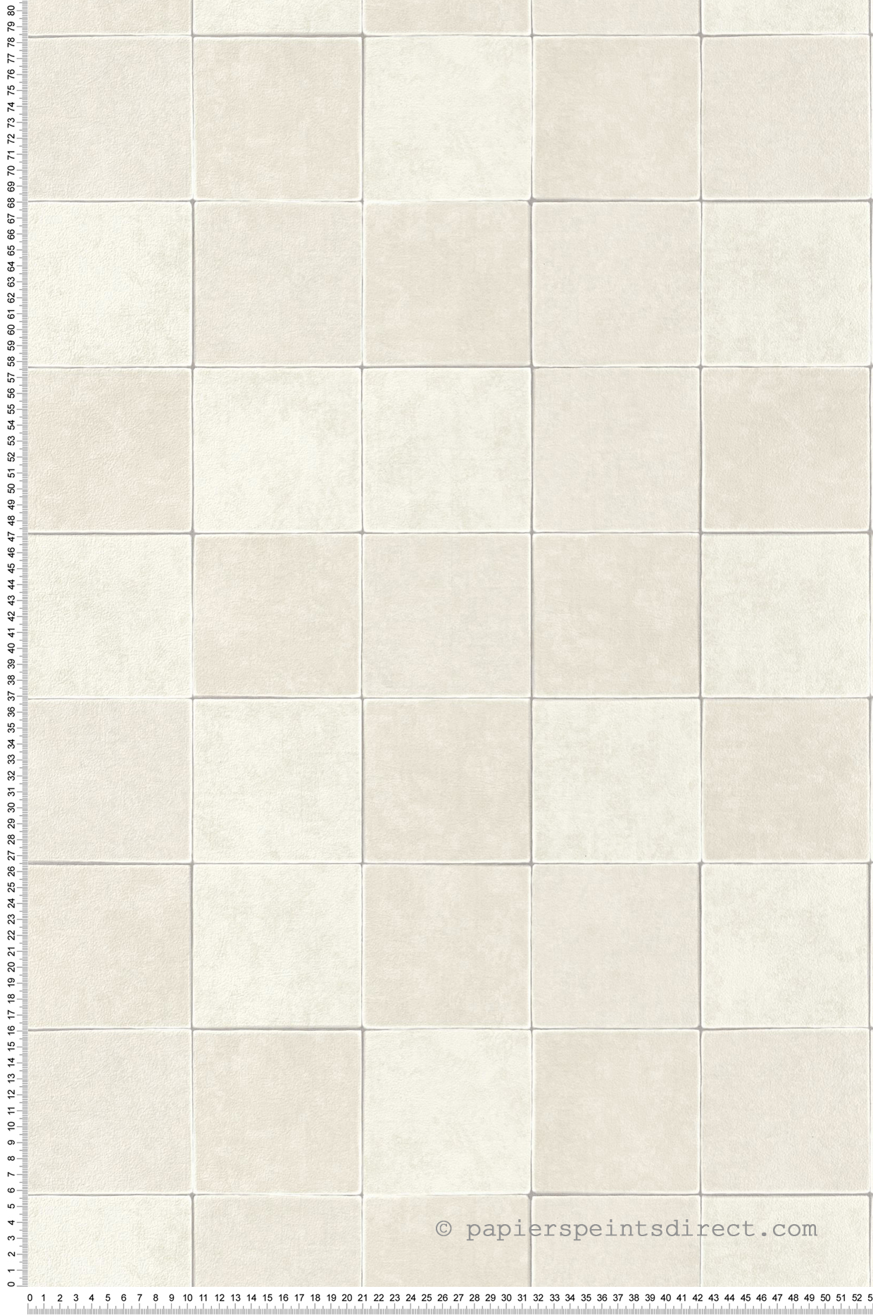 Papier peint Carrelage Zellige blanc albâtre - Minerals de Casadéco | Réf. MNRL88100110