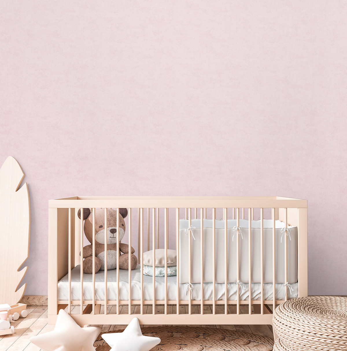 Papier peint Faux Uni Patine rose poudré - Lilly & Luis d'A.S. Création | Réf. AS-771784