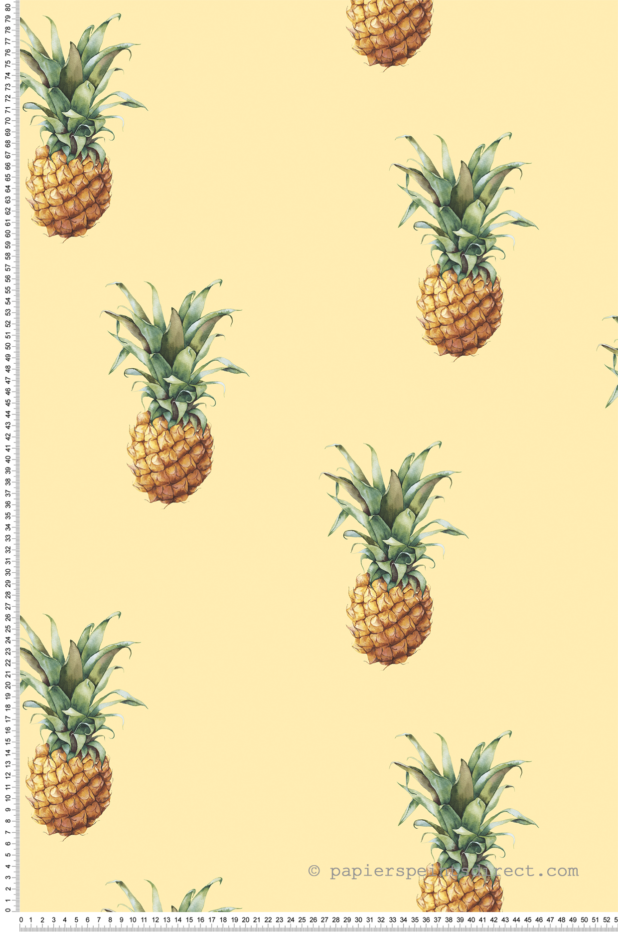 Papier peint Ananas jaune pastel - Cuisine Fraicheur 6 de Lutèce | Réf. LTC-G45452