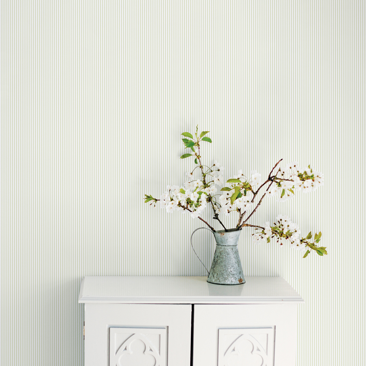 Papier peint Fine Rayure vert - Mini Prints de Lutèce | Réf. LTC-G56644