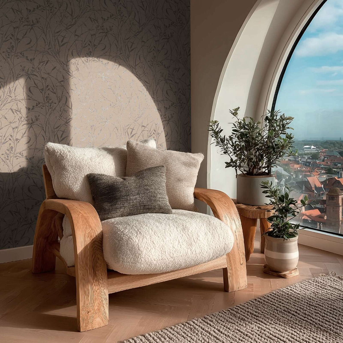 Papier peint Botanique Feuillage taupe argenté - Vibes & Styles d'A.S. Création AMB3| Réf. AS-790043