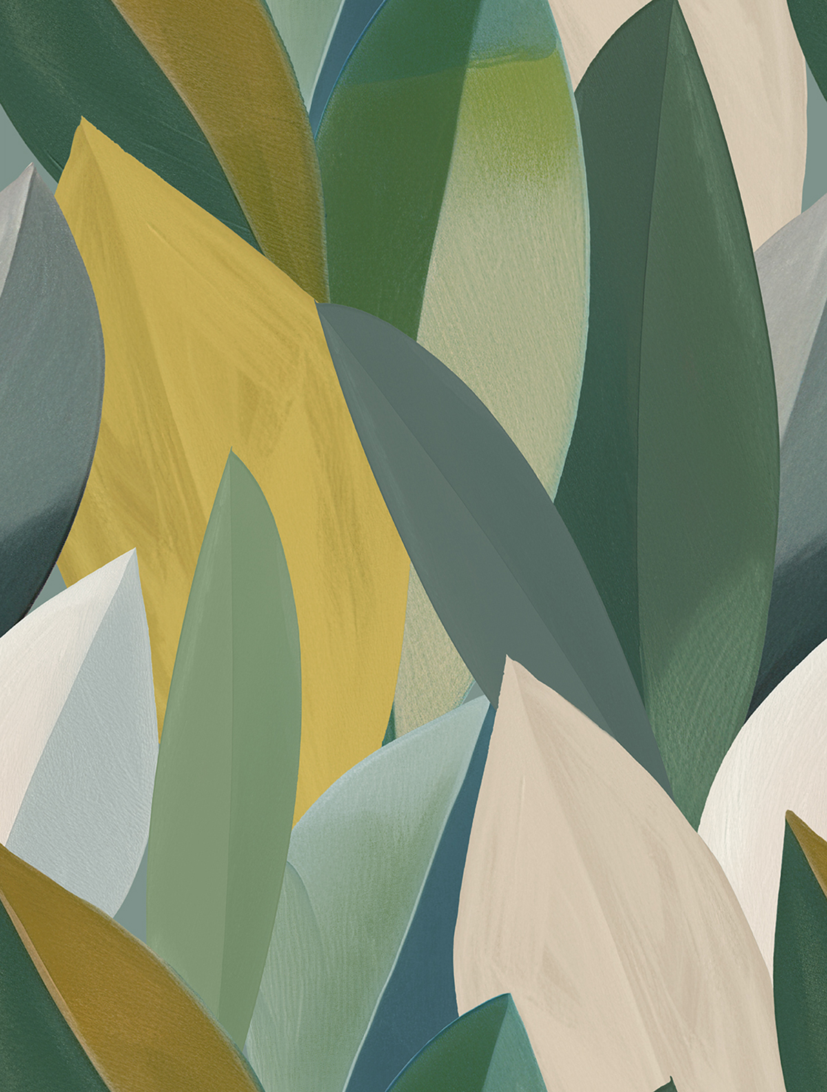 Papier peint panoramique Feuille Peinture vert - Vancouver de Montecolino | Réf. MC-SYD27596