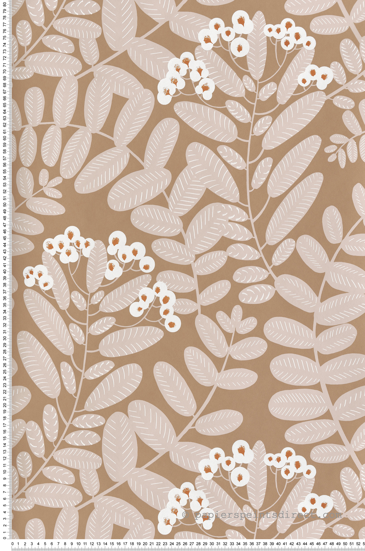 Papier peint Feuillage Fleuri Bodie rose métallisé - Mysa de Masureel | Réf. MAS-YSA006