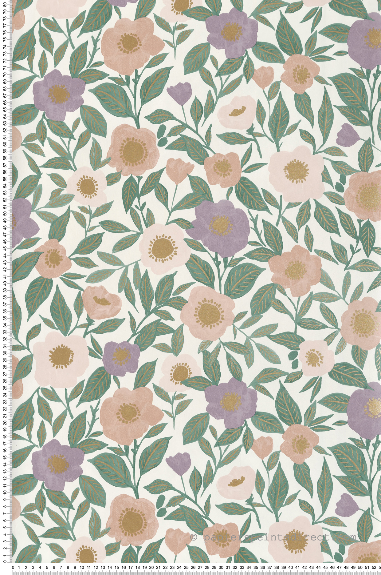 Papier peint Fleur Graphique Lucky rose violet mordoré - Happy Therapy de Casélio | Réf. HTH104070721