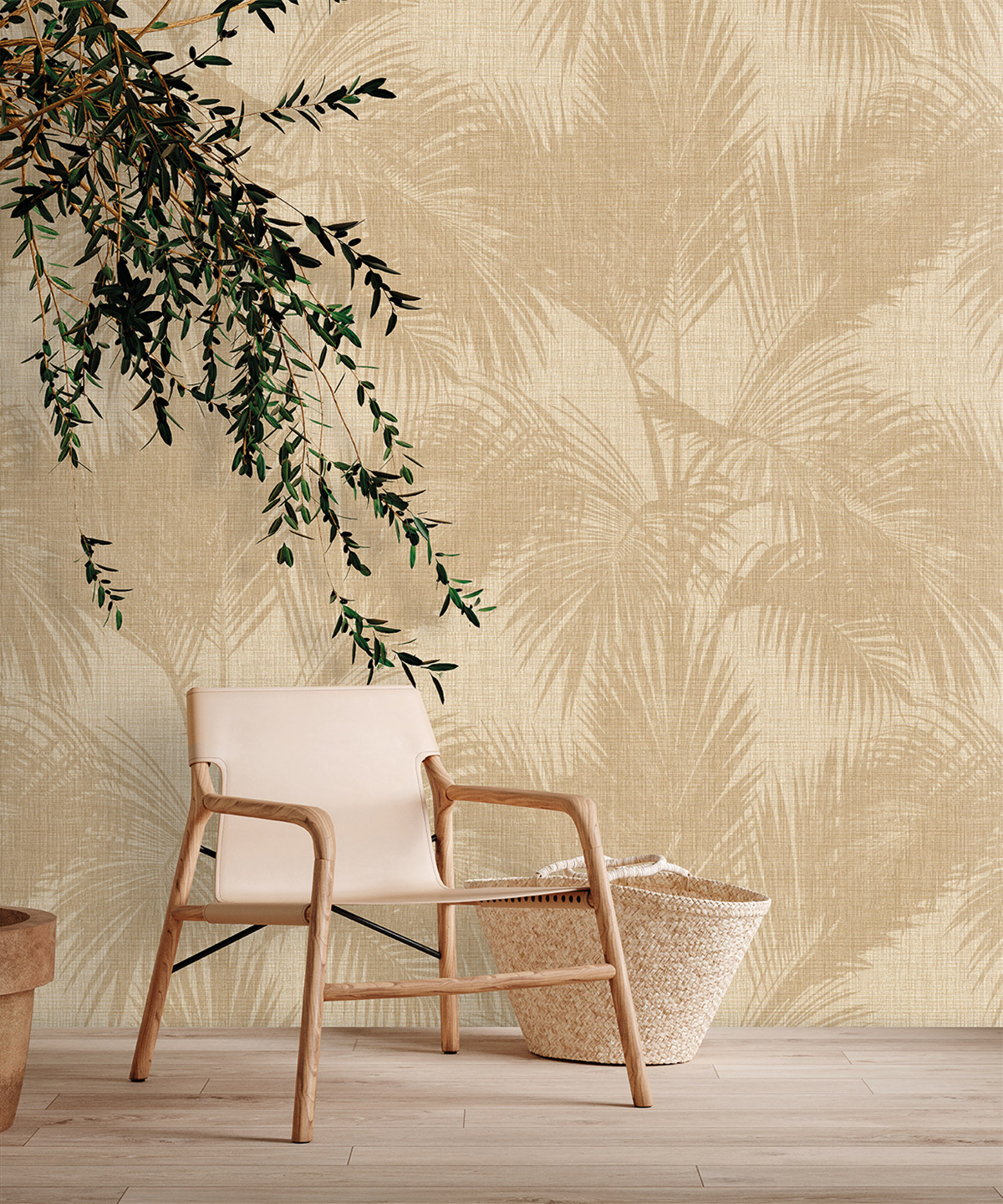 Papier peint Feuillage Tropical lin - Atacama de Montecolino | Réf. MC-IMD28122