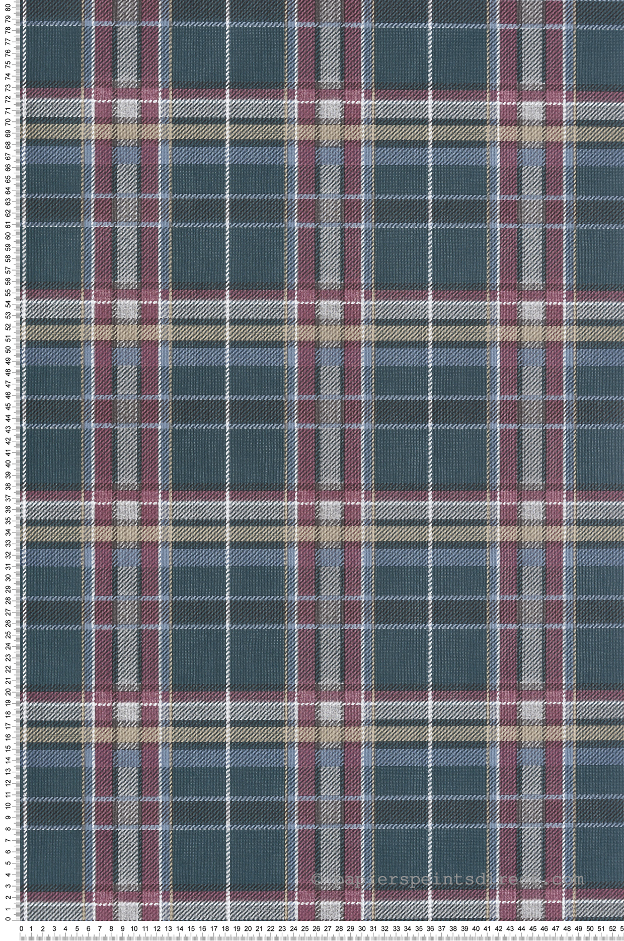 Papier peint Tartan Classique bleu bordeaux - Maison Paradis de Lutèce | Réf. LTC-MP15577