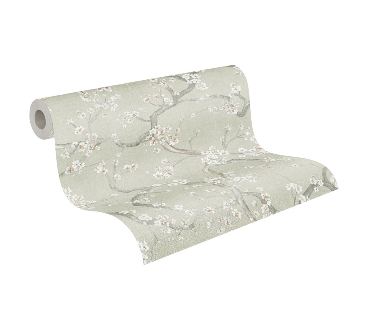 Papier peint Fleur Cerisier Métallisé vert de gris - Metropolitan Stories 4 Hot Spots d'A.S. Création AMB1| Réf. AS-781991