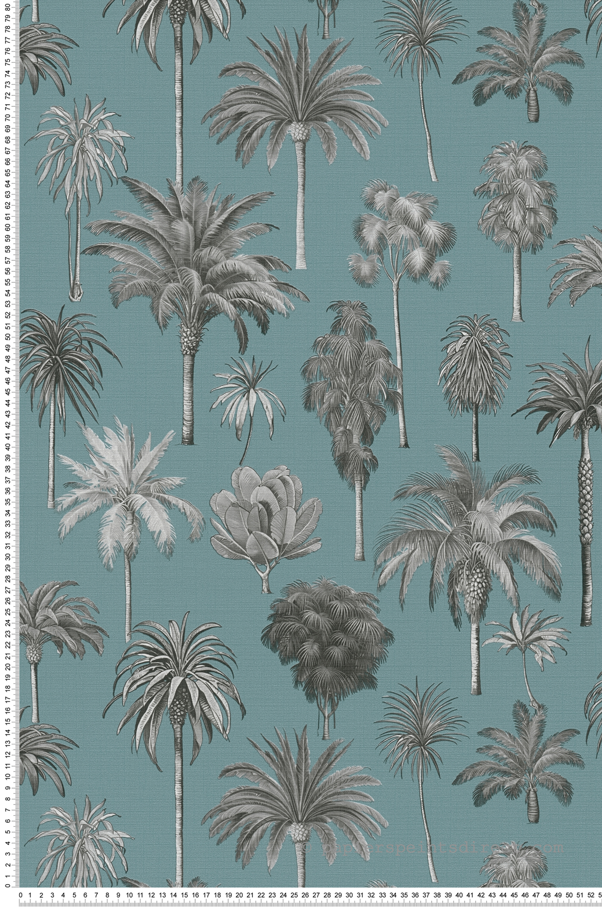 Papier peint Palmier Oasis noir bleu - Pintwalls 3 d'A.S. Création | Réf. AS-791714